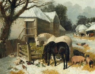 The old farm in winter - John Frederick Herring Jr. — artwork view