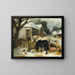 The old farm in winter - John Frederick Herring Jr. — framed artwork on a wall