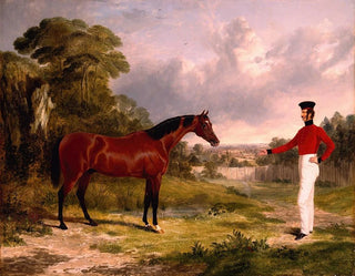 a soldier with an officer's horse - John Frederick Herring the Elder — artwork view