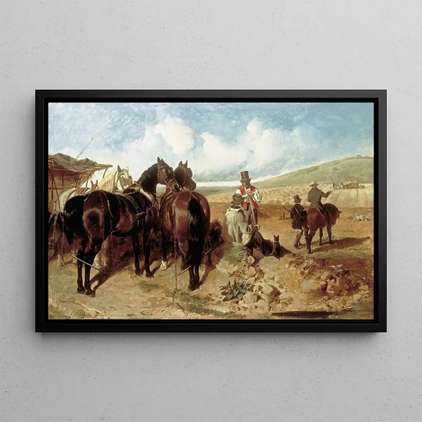 Autumn Painting - John Frederick Herring the Elder — framed artwork on a wall