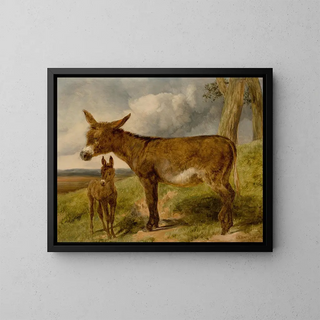Donkeys - John Frederick Herring the Elder — framed artwork on a wall