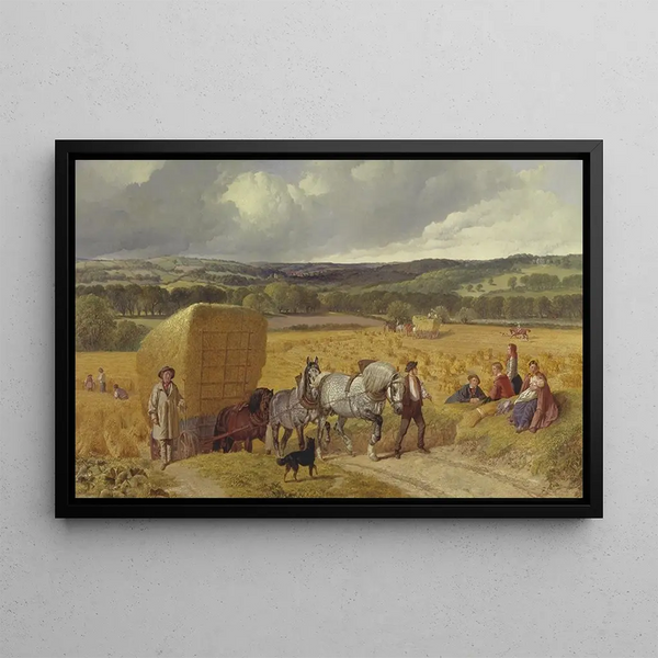 Harvest - John Frederick Herring the Elder — framed artwork on a wall