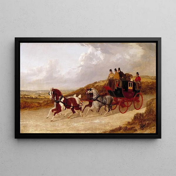 The Royal Mail Coach from Edinburgh and London - John Frederick Herring the Elder — framed artwork on a wall