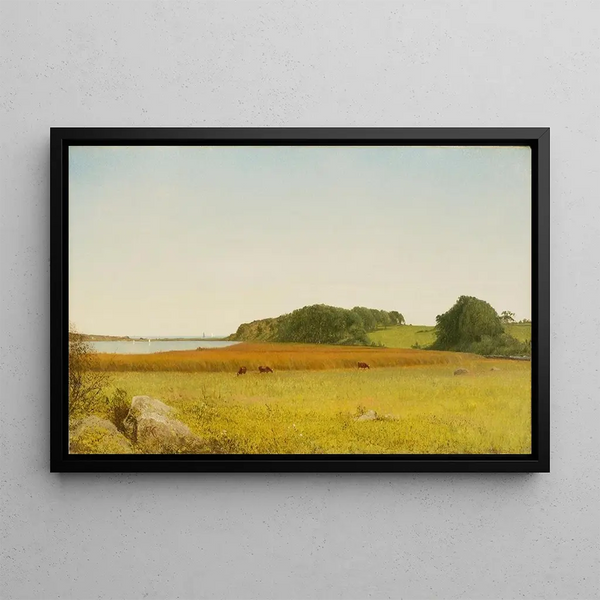 Pond Almys Newport - John Frederick Kensett — framed artwork on a wall