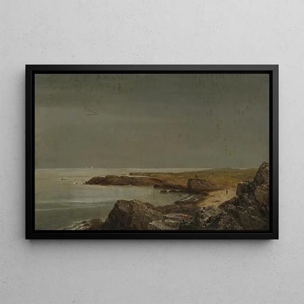 Coastal Scene - John Frederick Kensett — framed artwork on a wall