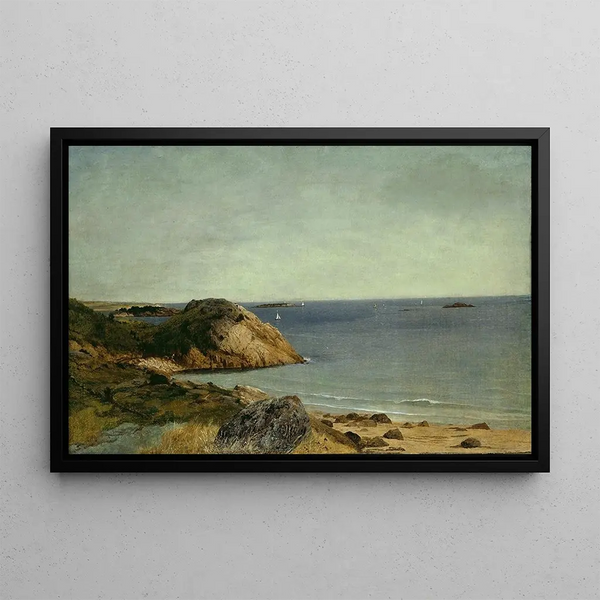 Rocky Coast - John Frederick Kensett — framed artwork on a wall