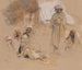 a Bedouin encampment at Gebel Tor in the Sinai Desert - John Frederick Lewis — artwork view