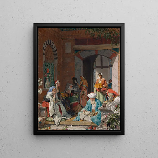 And the prayer of faith will save the sick - John Frederick Lewis — framed artwork on a wall