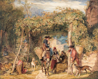Figures et animaux dans un vignoble - John Frederick Lewis — artwork view