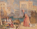 Vendeurs de fruits sur un canal vénitien - John Frederick Lewis — artwork view