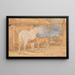 Gray mare and bay foal - John Frederick Lewis — framed artwork on a wall