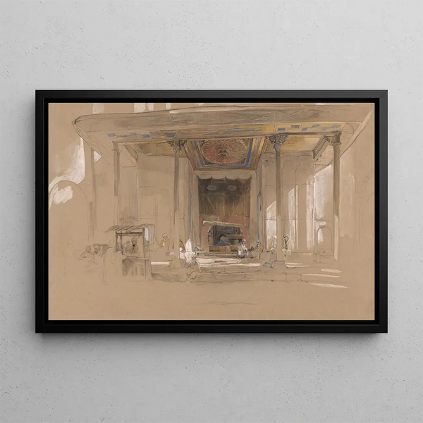 Entrance of the Great Mosque Ulu cami Bursa Turkey - John Frederick Lewis — framed artwork on a wall