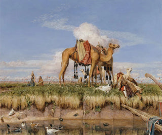 on the banks of the Nile, Upper Egypt - John Frederick Lewis — artwork view