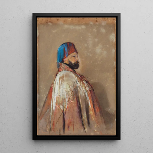 Portrait of General Jochmus Pacha circa 1841 - John Frederick Lewis — framed artwork on a wall