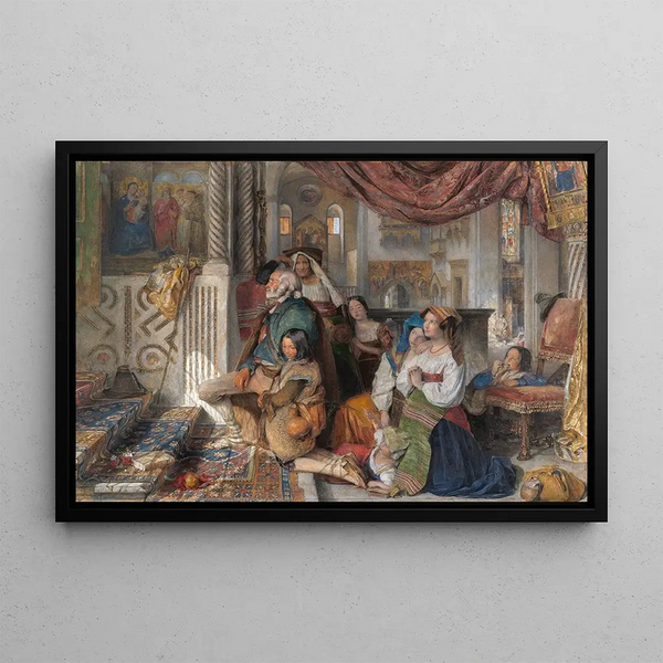 Pèlerins Romains - John Frederick Lewis — framed artwork on a wall