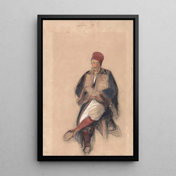 Turkish Sitting Painting - John Frederick Lewis — framed artwork on a wall