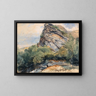 Saint-Goarshausen on the Rhine between Koblenz and Mainz - John Frederick Lewis — framed artwork on a wall