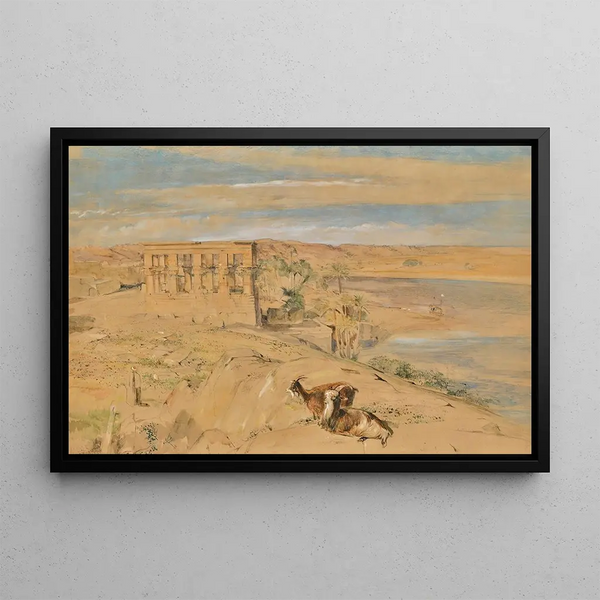 the Temple hypæthre at Philae, Upper Egypt - John Frederick Lewis — framed artwork on a wall