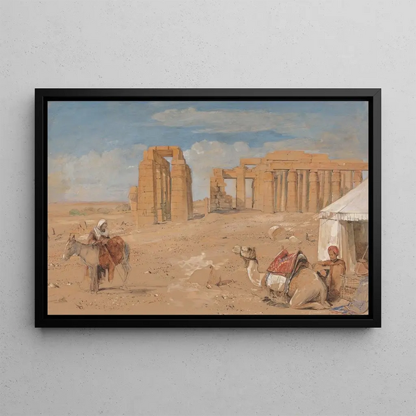 The Ramesseum at Thebes - John Frederick Lewis — framed artwork on a wall