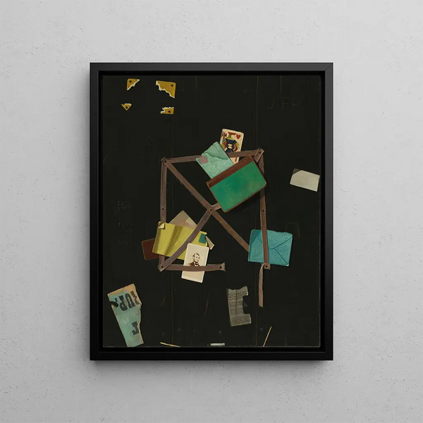 Wallet with a Heart Jack - John Frederick Peto — framed artwork on a wall