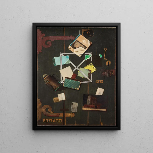 Image of the HSP rack - John Frederick Peto — framed artwork on a wall