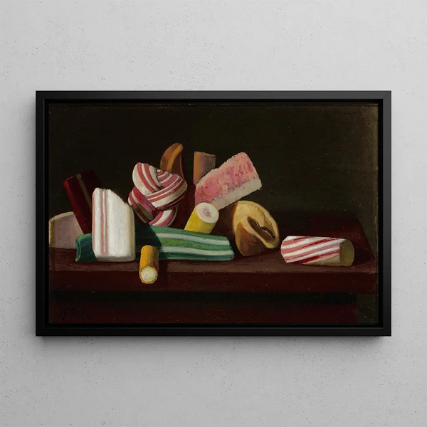 Hard candies - John Frederick Peto — framed artwork on a wall