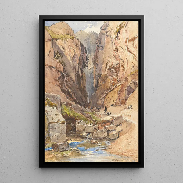 The Castalian Spring at Delphi - John Fulleylove — framed artwork on a wall