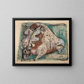 Land Boar Painting - John Galloway — framed artwork on a wall