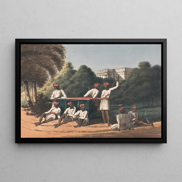 Porteurs de palanquin - John Gantz — framed artwork on a wall
