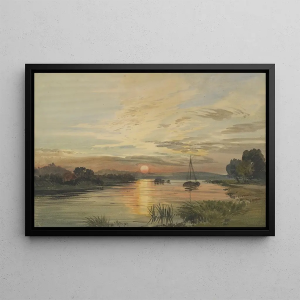 River Scene Painting - John Gendall — framed artwork on a wall