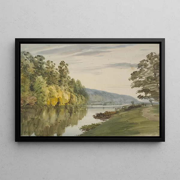 The Thames near Chertsey - John Gendall — framed artwork on a wall