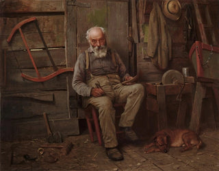 Boat Builder Painting - John George Brown — artwork view