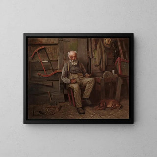 Boat Builder Painting - John George Brown — framed artwork on a wall