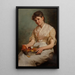 Girl peeling apples - John George Brown — framed artwork on a wall