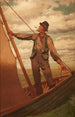 Hoisting the sail - John George Brown — artwork view