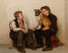 Two shoe shine boys with a dog - John George Brown — artwork view