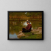 Waiting for a bite in Central Park - John George Brown — framed artwork on a wall