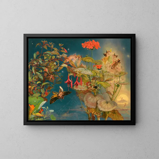 Fairies of the Summer Night - John George Naish — framed artwork on a wall