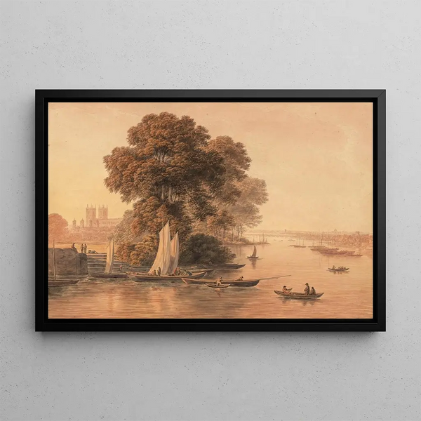 The Westminster Basin - John Glover — framed artwork on a wall