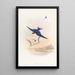 Swallow with Threadtail - John Gould — framed artwork on a wall