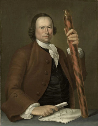John Greenwood - Portrait of an Officer at Sea with Coastal Map and Binoculars in his Hand.webp
