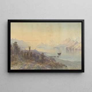 Lac Wakatipu - John Gully — framed artwork on a wall