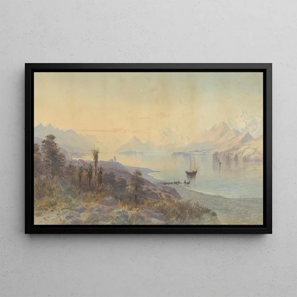 Lac Wakatipu - John Gully — framed artwork on a wall