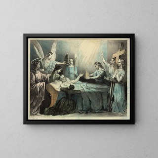 the allegorical representation of the dying Christian - John H Bufford's Sons — framed artwork on a wall