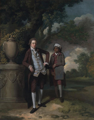 John Hamilton Mortimer - A Young Man with his Indian Servant Holding a Portfolio.webp