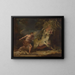a man attacking a monster - John Hamilton Mortimer — framed artwork on a wall