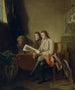 Portrait of a man and a boy looking at prints - John Hamilton Mortimer — artwork view