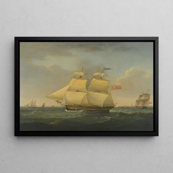 The Snowy Thames in Two Positions Off Harwich - John Harwood — framed artwork on a wall