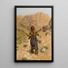 Indian Plains Painting with Rifle - John Hauser — framed artwork on a wall