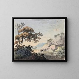 The view from the Croix-Rouge hill, Wicklow County - John Henry Campbell — framed artwork on a wall
